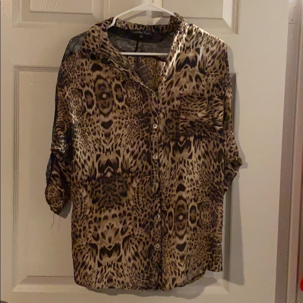 Leopard lace top